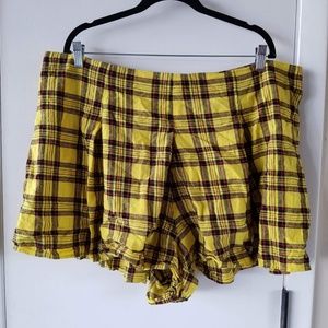 Yellow Plaid Skirt / Shorts/ Skort 2X